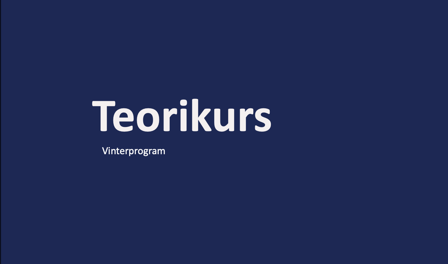 Teorikurs - vinterprogram 2026