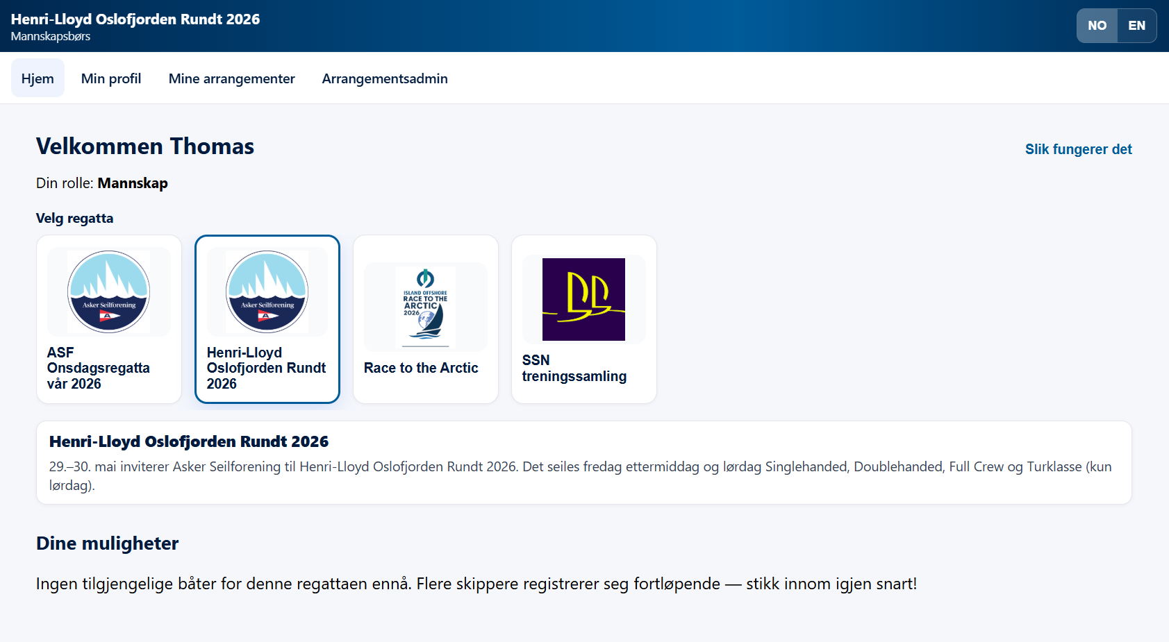 Lag profil og finn din seilermatch på mannskapsbørsen!