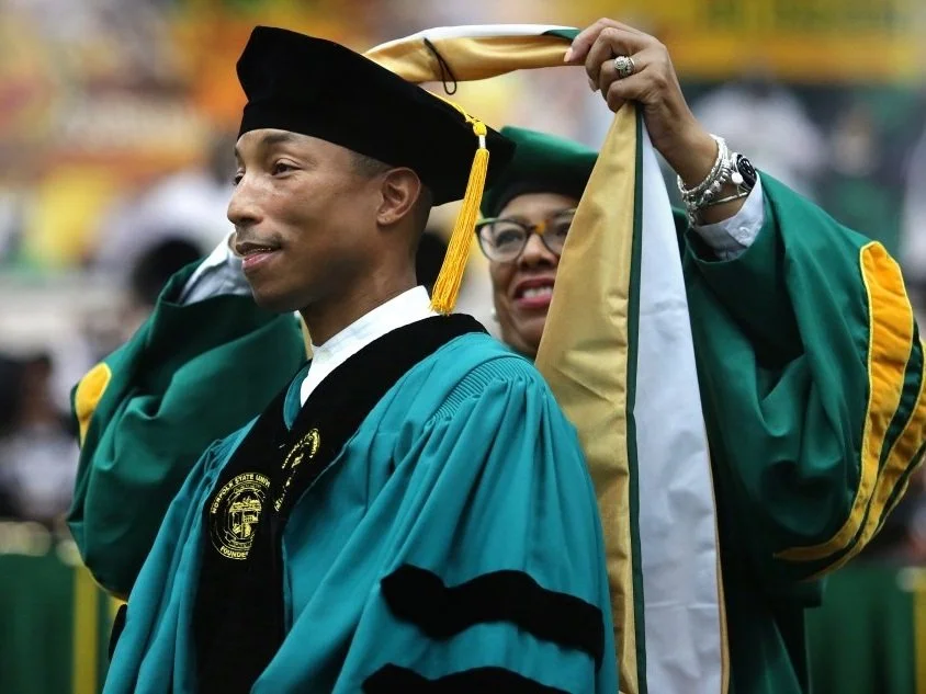 Pharrell Williams Encourages Norfolk State Graduates to Support Their Communities
