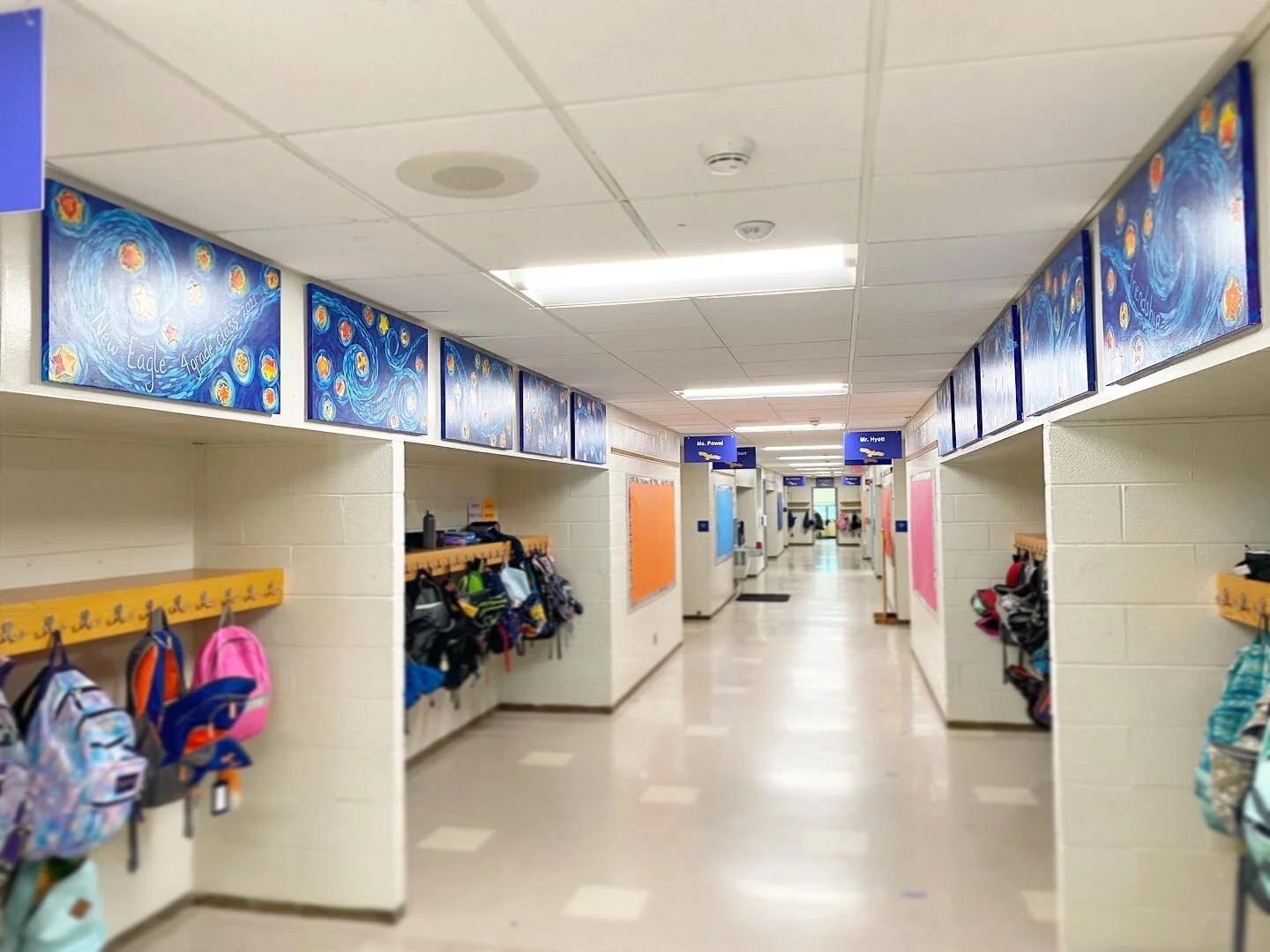 New Eagle Elementary 4th grade class mural