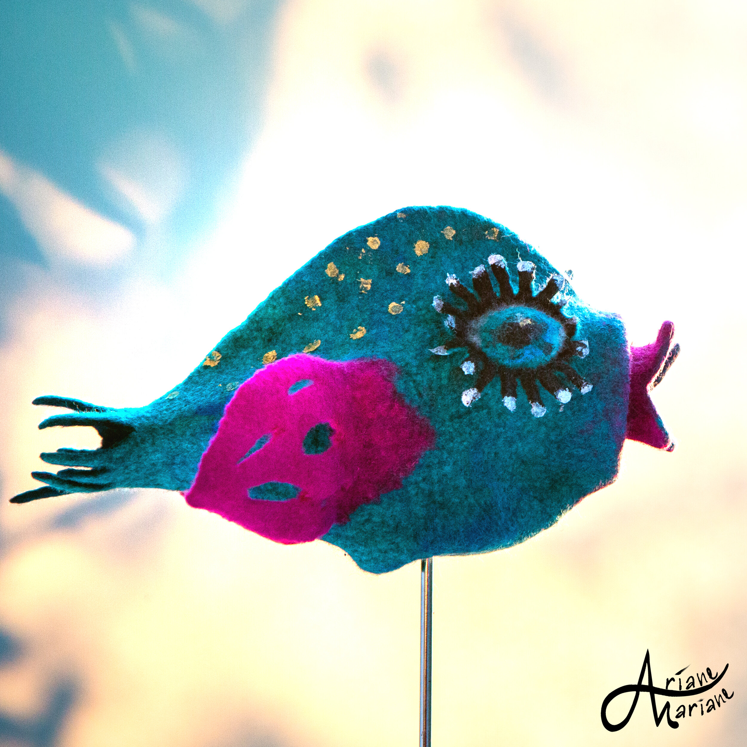 turquoise-fish-sculpture-golden doted-ariane-mariane-6480kl.jpg