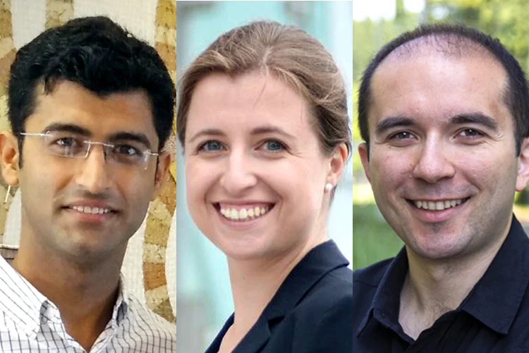 From left to right: U of T Mississauga robotics researchers Animesh Garg, Jessica Burgner-Kahrs and Florian Shkurti