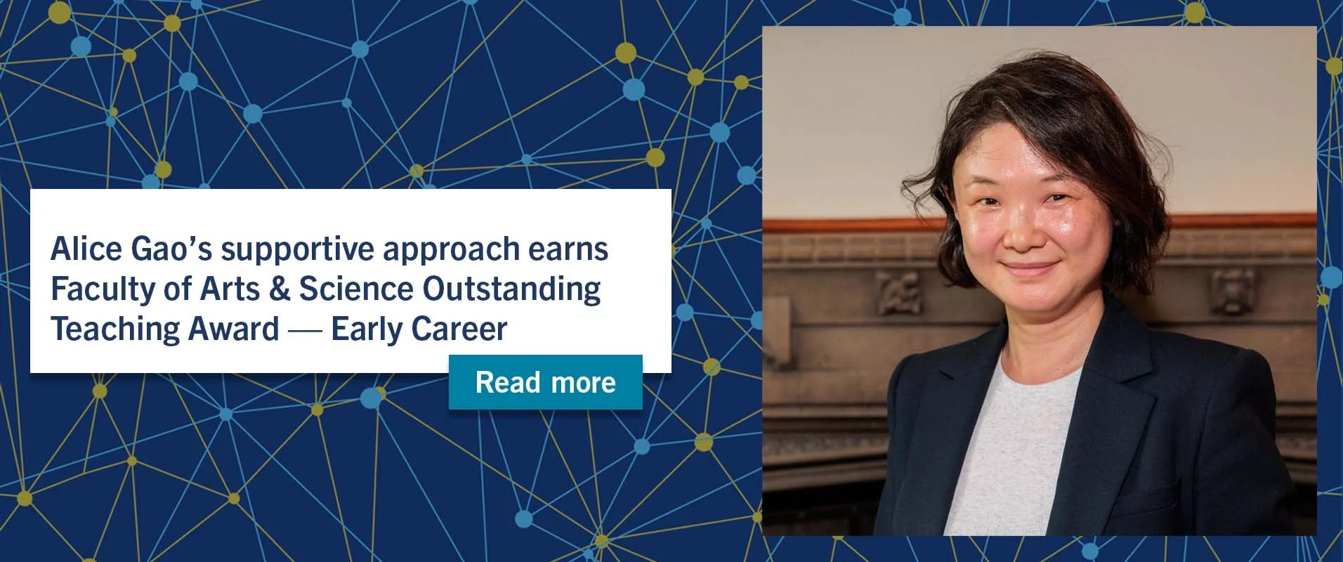 Alice Gao’s supportive approach earns Faculty of Arts &amp; Science Outstanding Teaching Award — Early Career