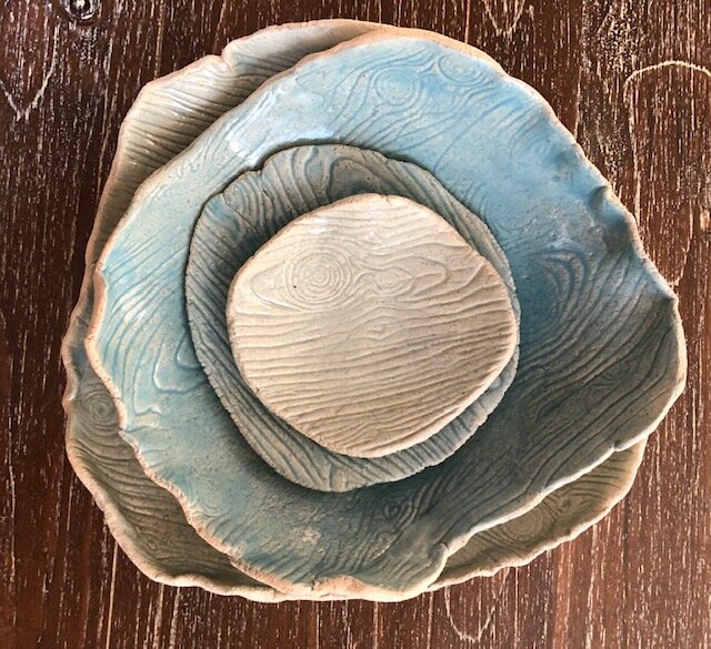 Plates stacked