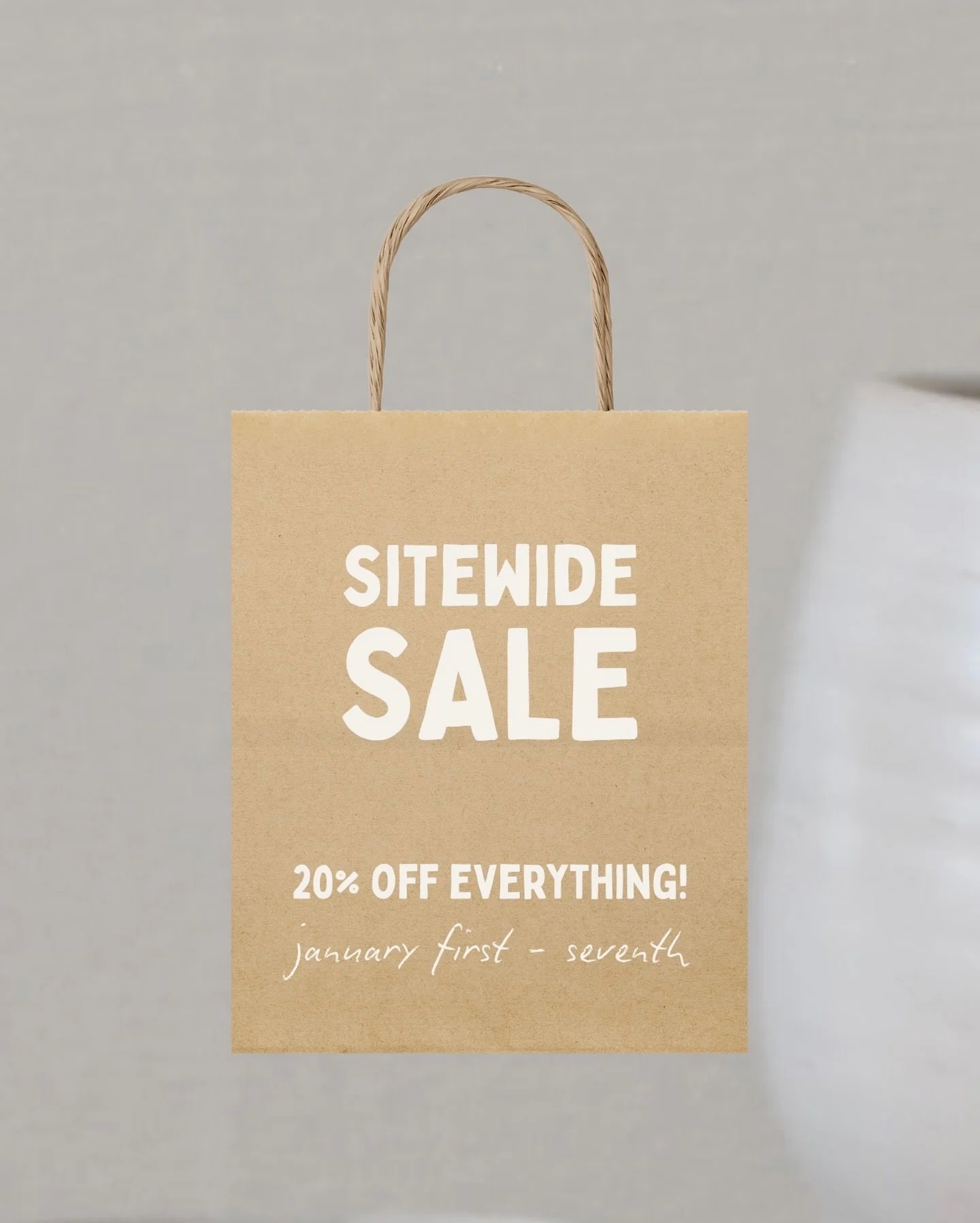 site wide sale happening now through 1/7! no code needed :) happy shopping!