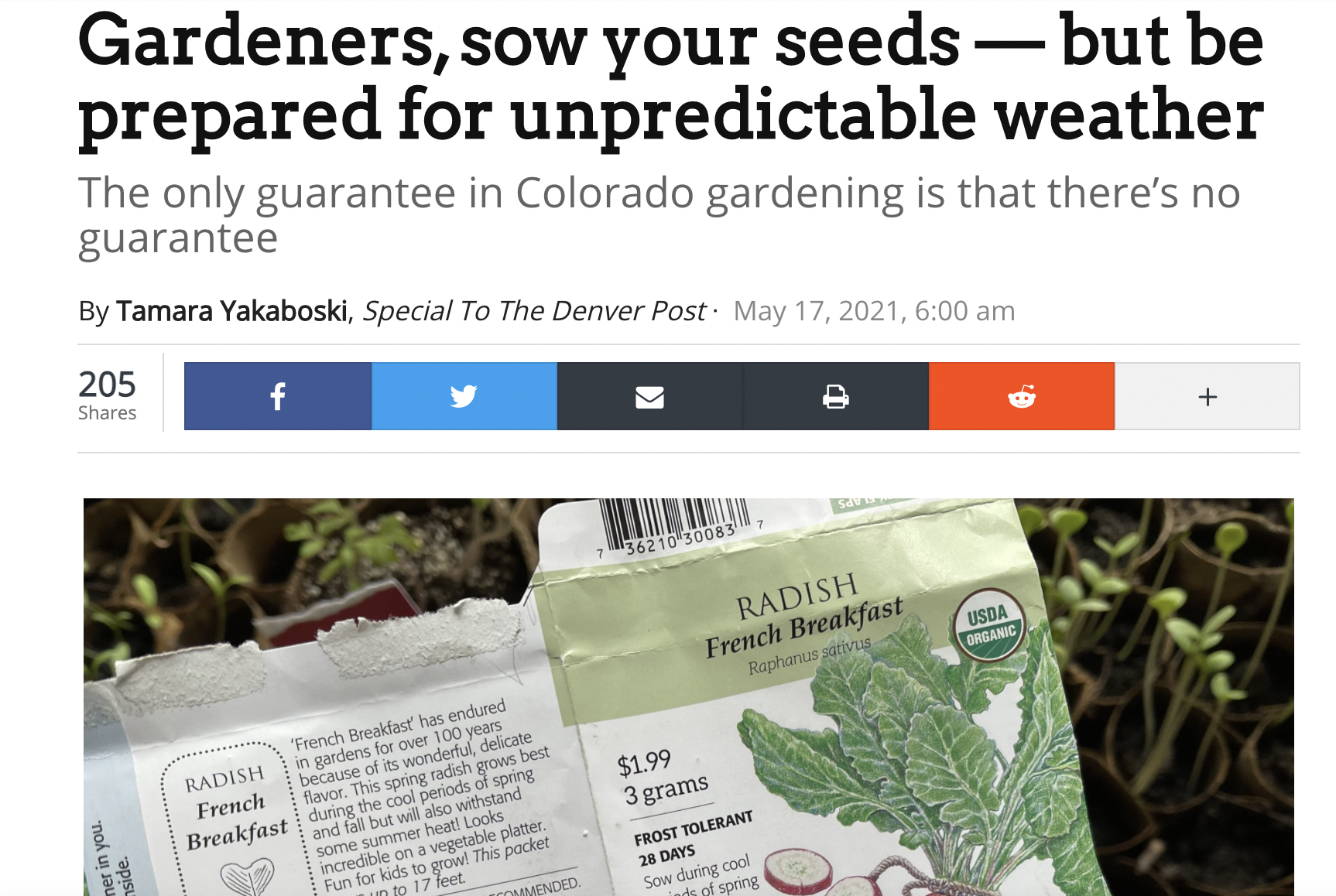 Gardeners, sow your seeds — but be prepared for unpredictable weather