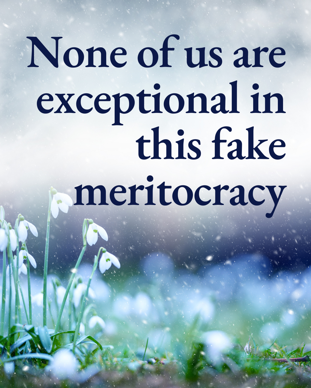 None of us are exceptional in this fake meritocracy