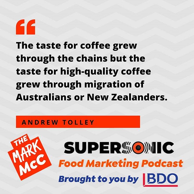 This week's guest is Andrew Tolley of the Tolley family &amp; Taylor Street Baristas, the coffee company and coffee shops&hellip; and also formerly of Harris+Hoole. He&rsquo;s such a great guy and it was so good to hang out with him and learning abou