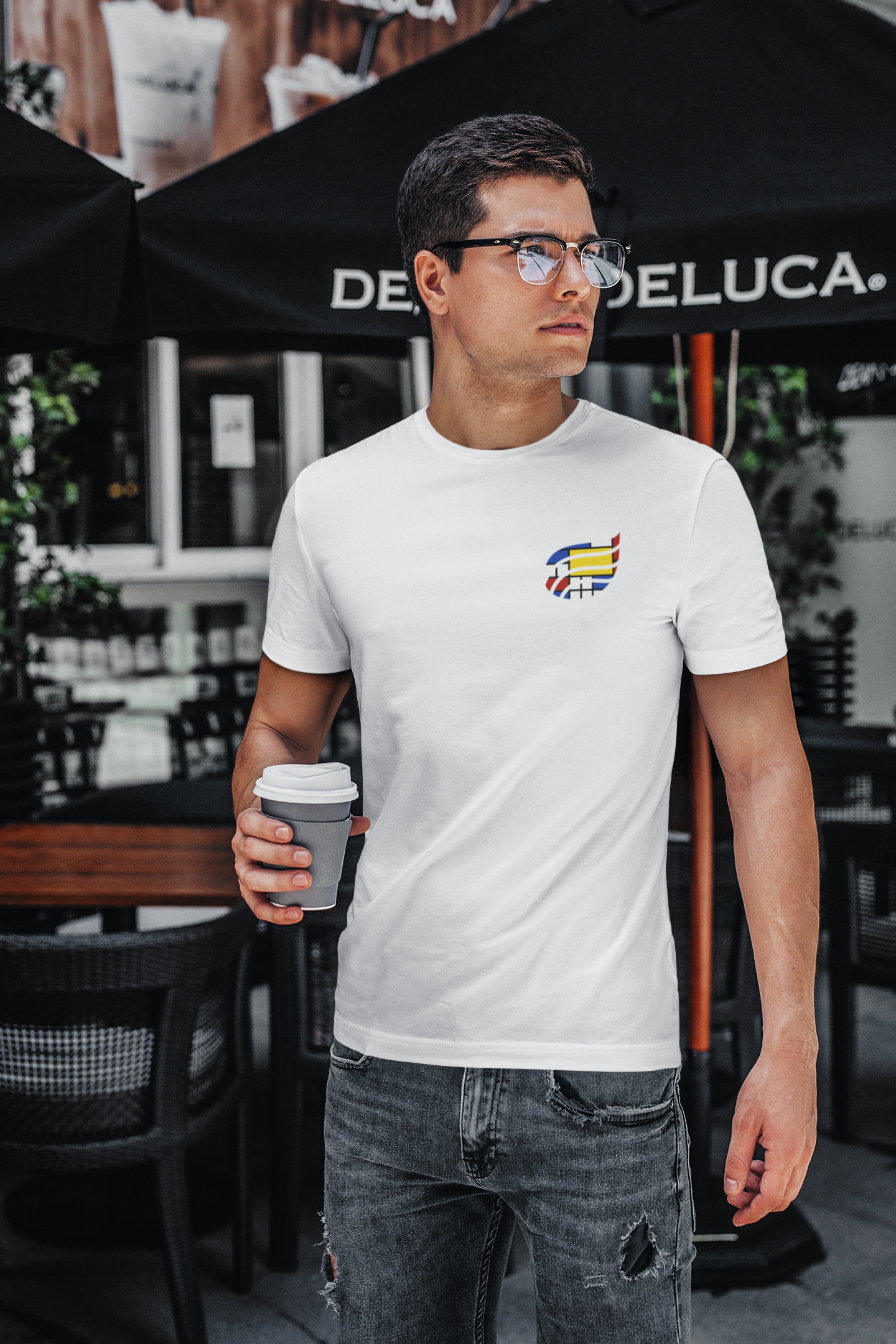 Mondrian_001_White Men’s Shirt - FW19