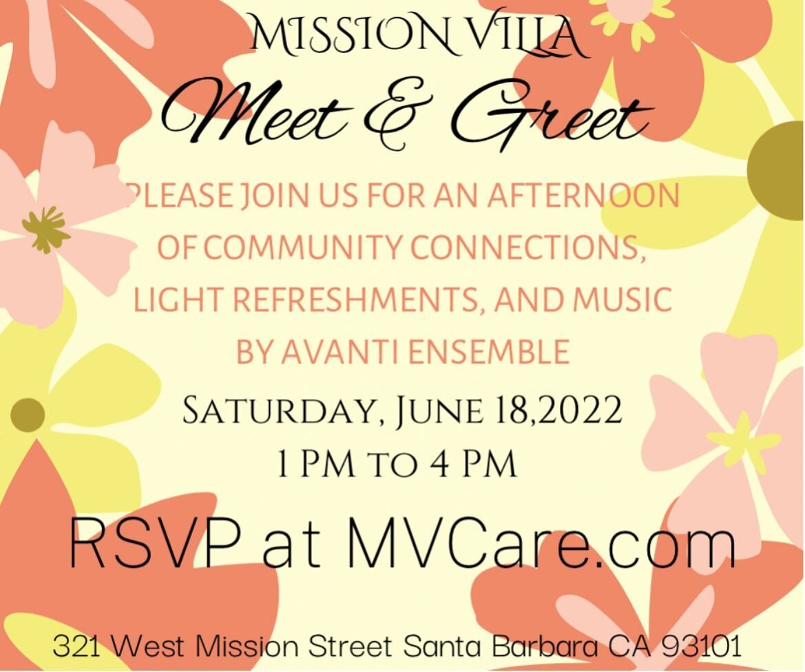 Join us for a meet &amp; greet tomorrow from 1pm - 4pm. 
We look forward to seeing you there! 

Mission Villa Senior Living 
321 W. Mission St. 
Santa Barbara, CA 93101 
(805) 898-2709 
.
.
.
.
.
#braingames #seniorliving #seniorcare #dementia #demen
