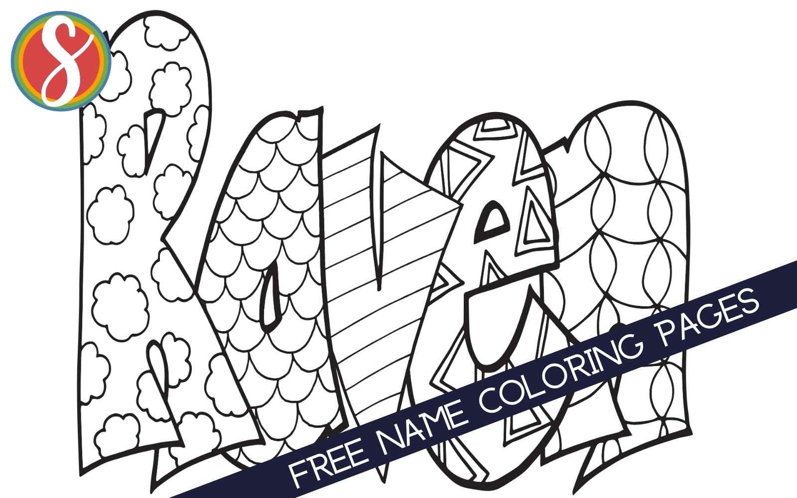 colorable "Raven" name coloring pages