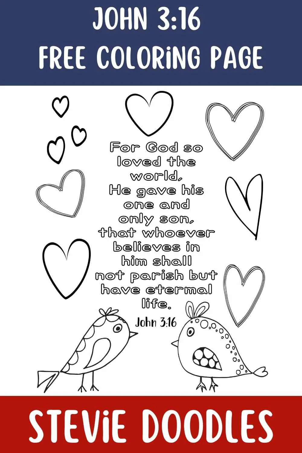 Free John 3:16 Coloring Pages — Stevie Doodles