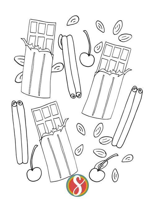 Free Chocolate Coloring Pages — Stevie Doodles