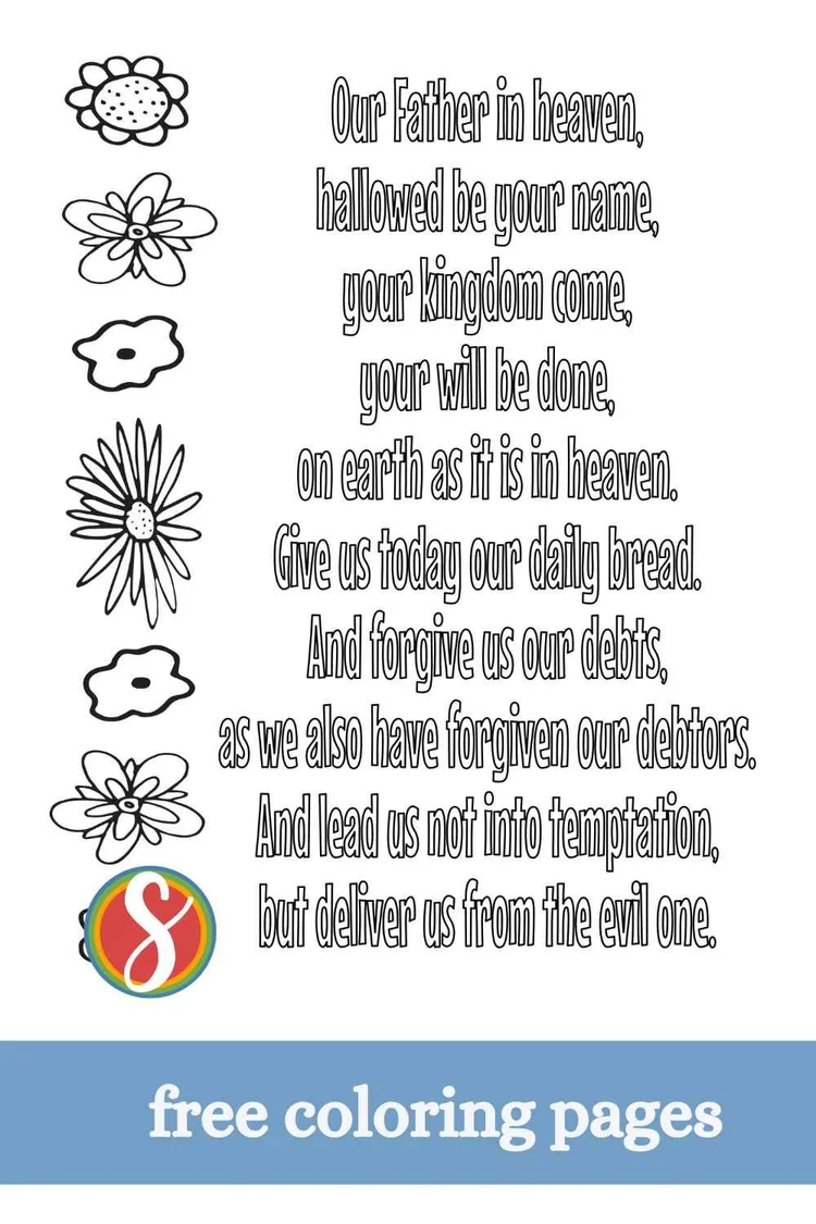 Free Lord's Prayer Coloring Pages — Stevie Doodles