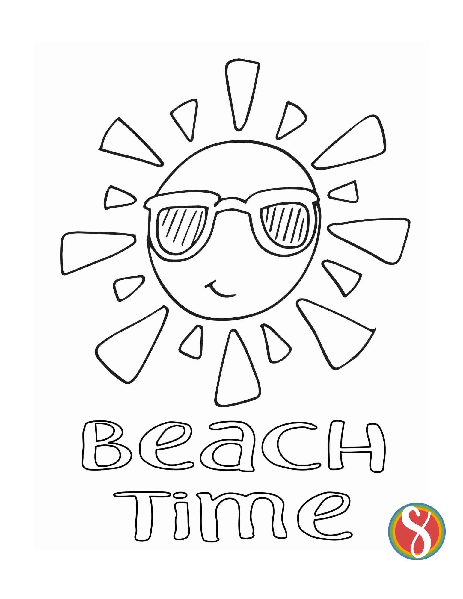 Free Beach Coloring Pages — Stevie Doodles