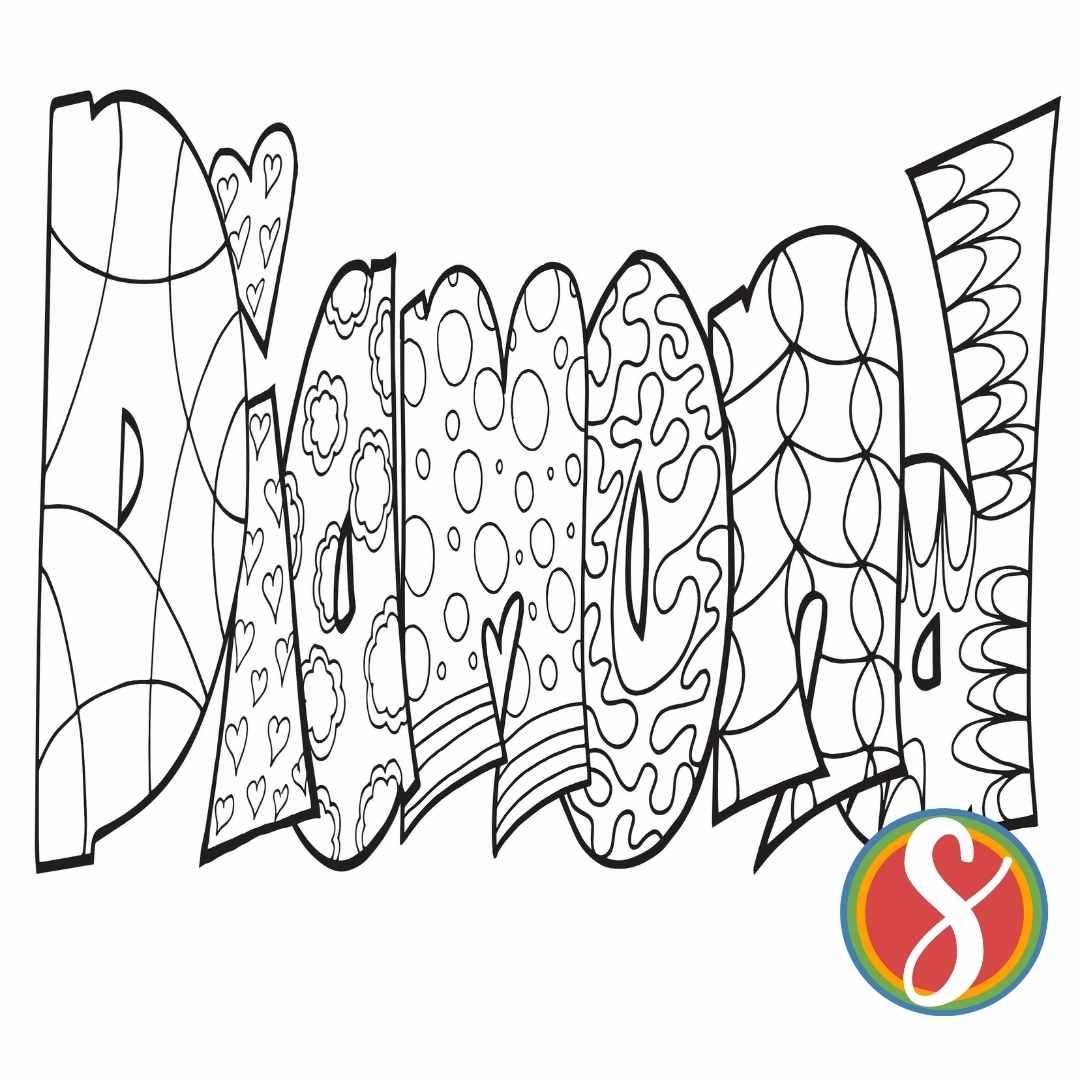 Free Diamond Name Coloring Page — Stevie Doodles