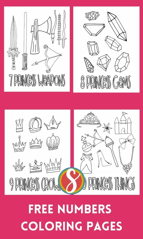 Free Princess Numbers Coloring Pages — Stevie Doodles