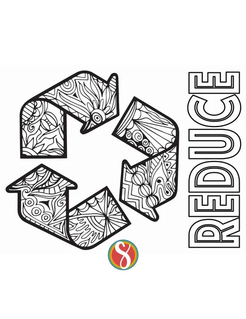 Free Reduce Reuse Recycle Coloring Pages — Stevie Doodles