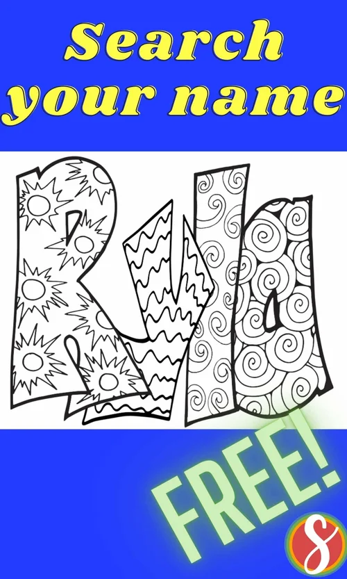 RYLA Free Name Coloring Page — Stevie Doodles