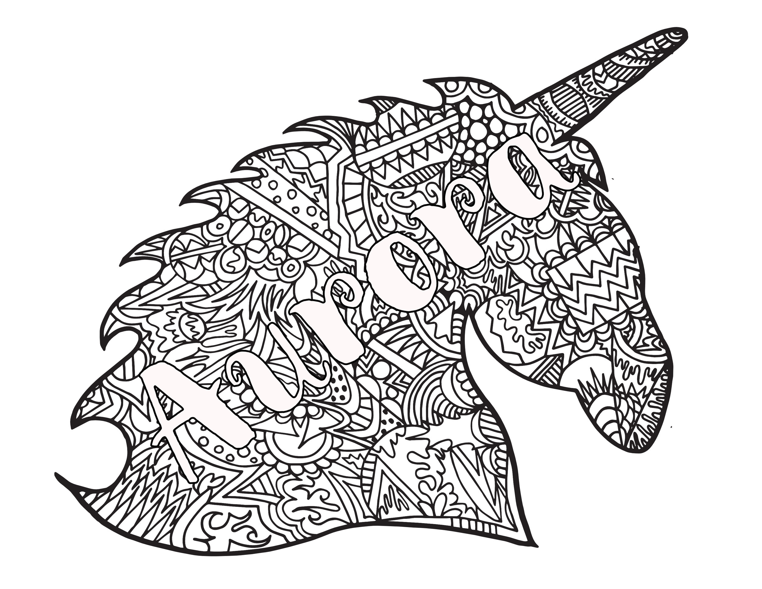 UNICORN AURORA - Free Printable Coloring Page — Stevie Doodles Free