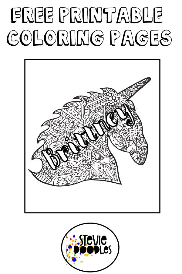 Brittney Unicorn Zentangle Free Framed 1.jpg