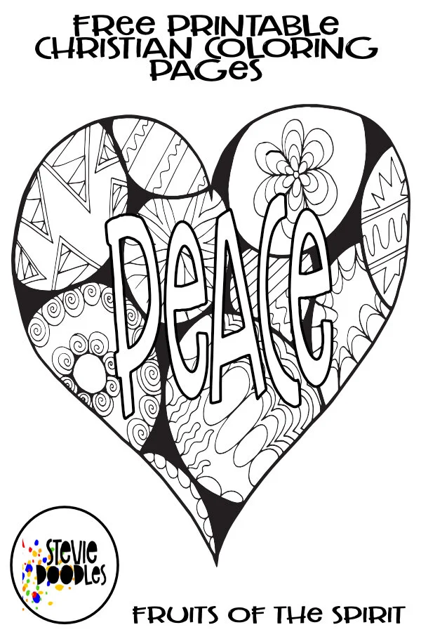 Peace Fruits Of The Spirit Free Coloring Page Flowery Stevie Doodles Free Printable Coloring Pages