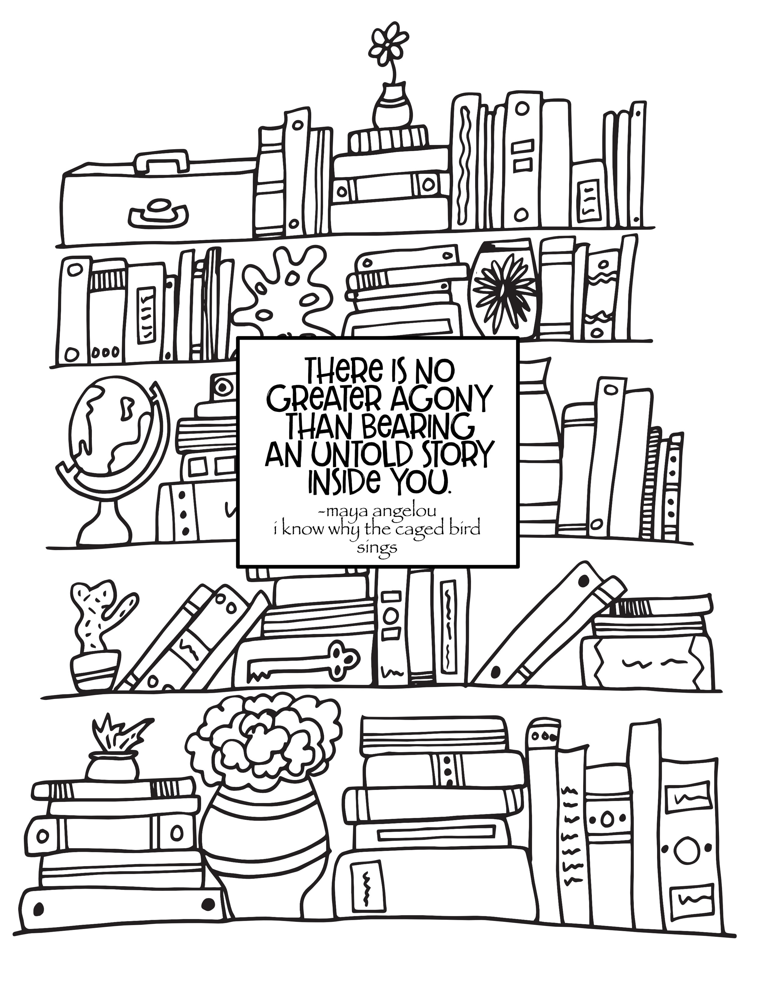 Free Printable Quote Coloring Pages. Why The Caged Bird Sings Quote Maya Angelou