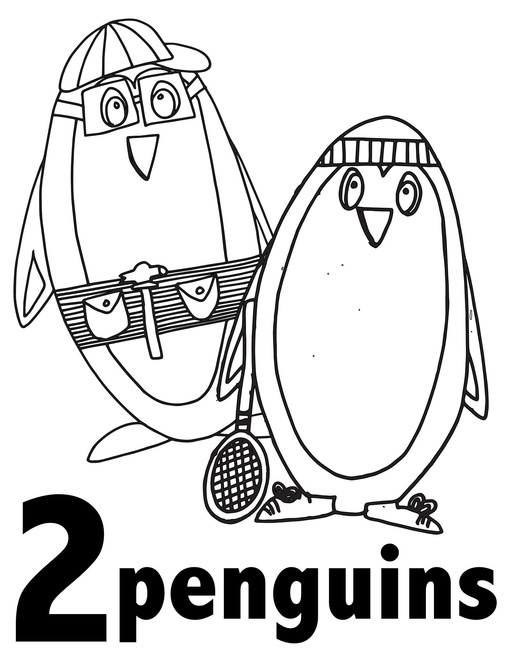 free penguin number coloring page number 2