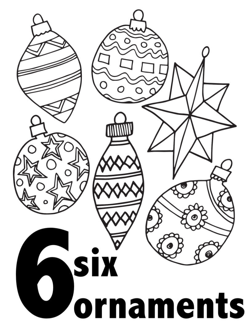 Free Printable Coloring Pages - Numbers 1-10 - Great For Preschool or Kindergarten Activity - 4 Four Christmas Wreaths