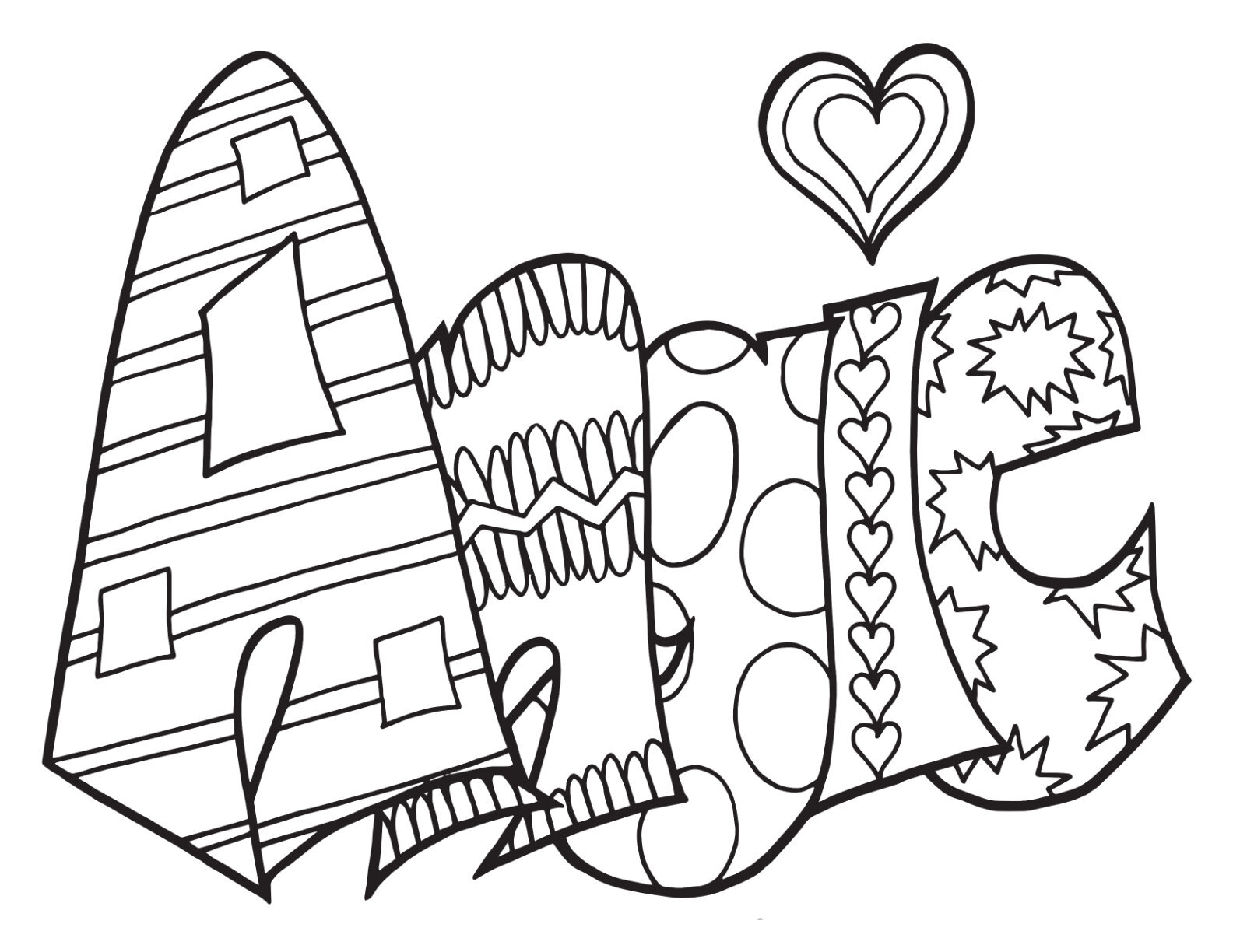 ANGIE - Free Printable Coloring Page — Stevie Doodles
