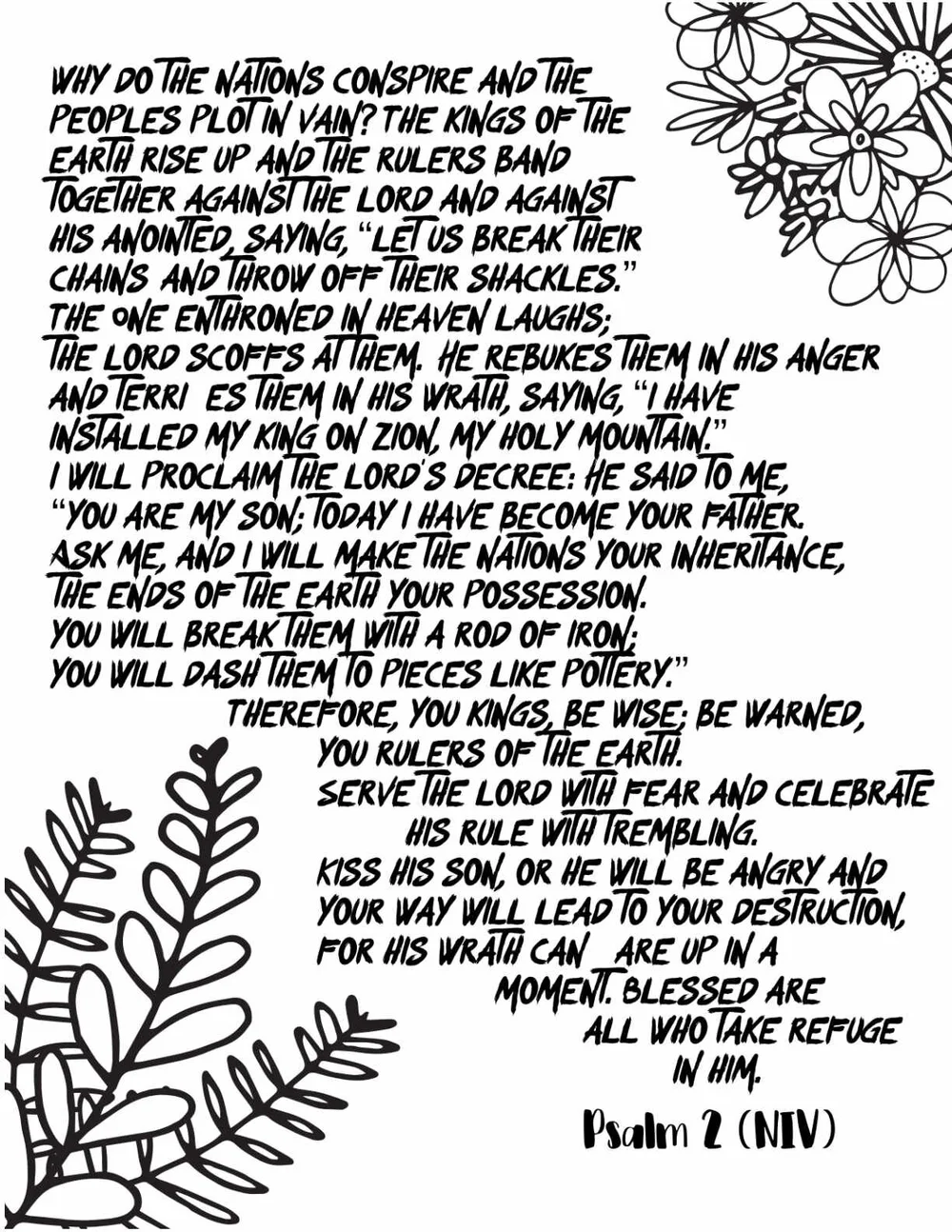Psalms 1 10 Free Scripture Coloring Pages Stevie Doodles
