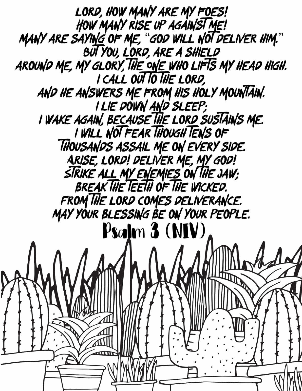 Free Psalm Coloring Page - Psalms 1 - 10 - Scripture Coloring From Stevie Doodles Psalm 3