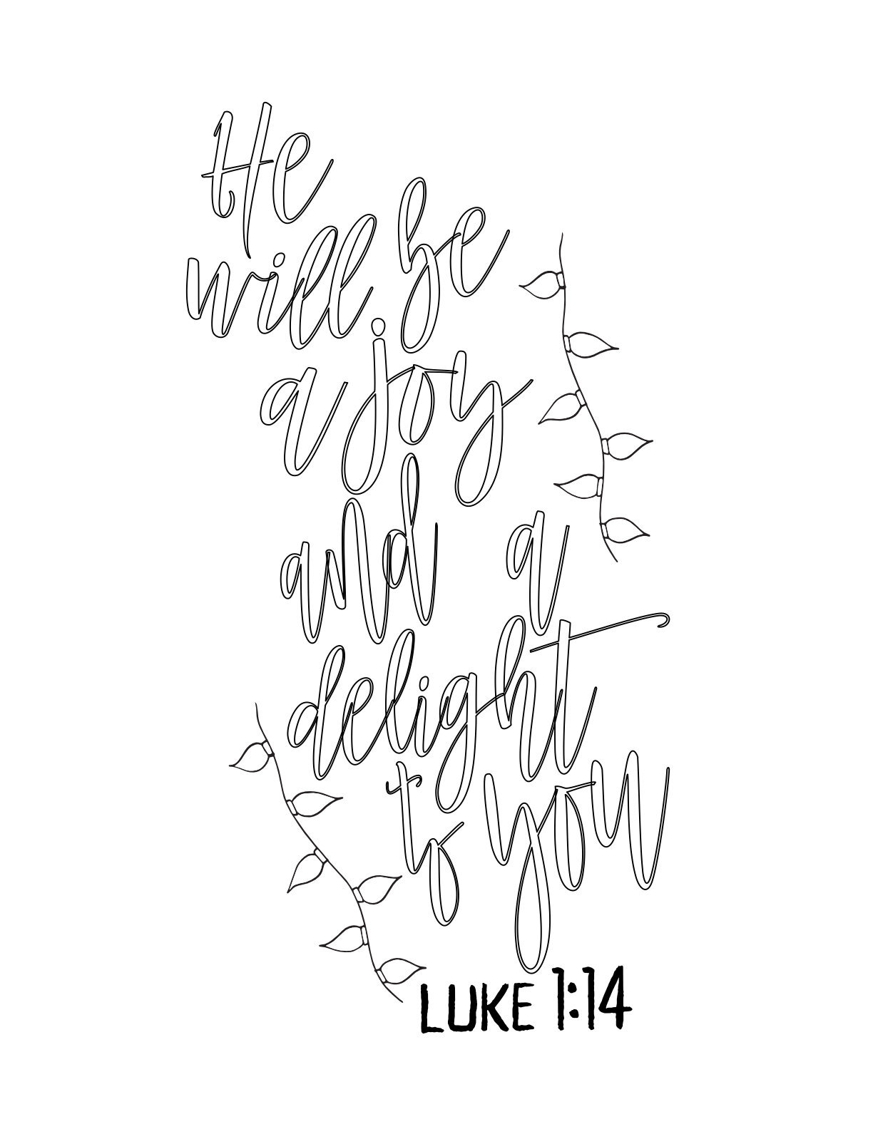 colorable text - He Will Be A Joy and a Delight To You CLICK HERE TO DOWNLOAD YOUR FREE ADVENT COLORING SHEET