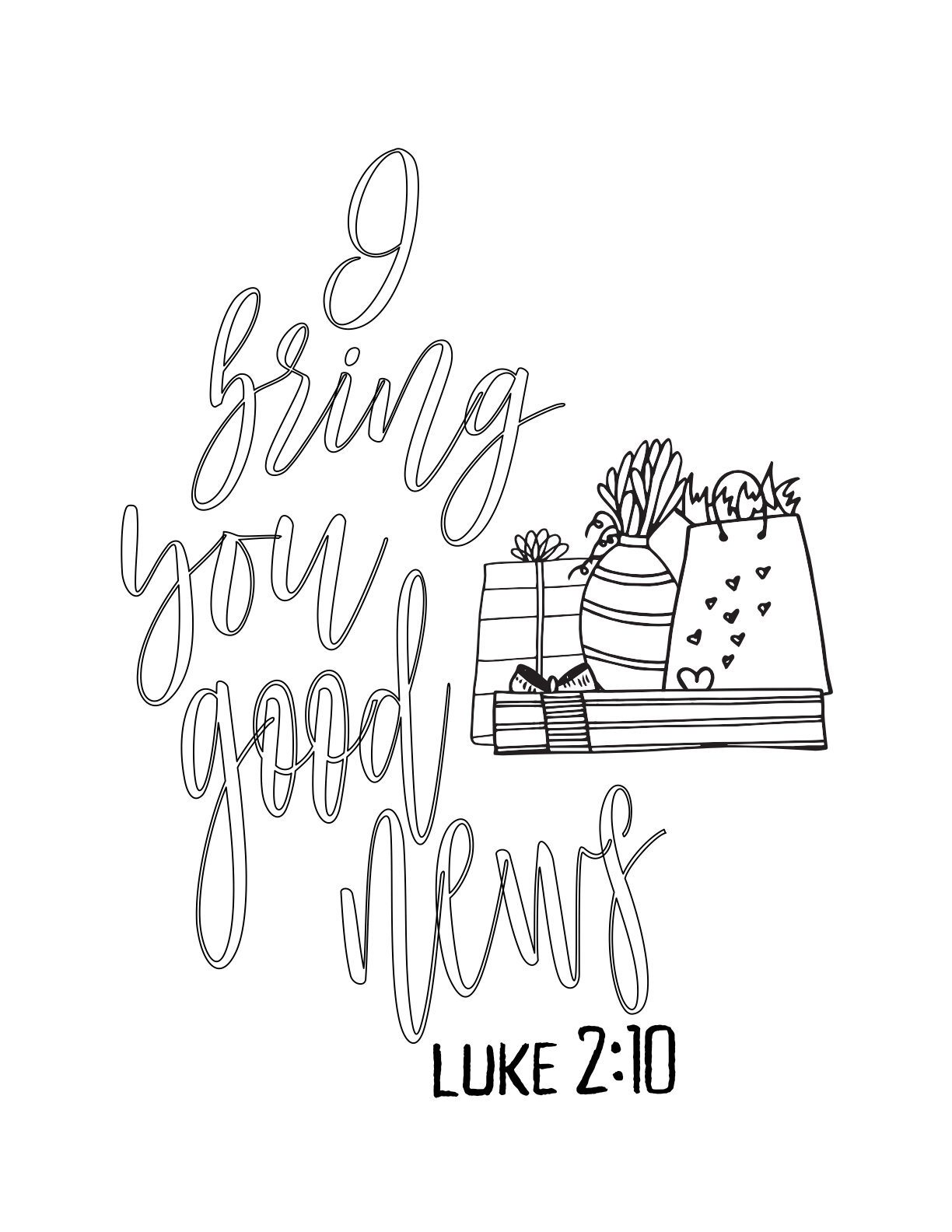 Free Printable Advent Coloring Page - Luke 2:10 - Christmas Christian Colorable CLICK HERE TO DOWNLOAD YOUR FREE PAGE