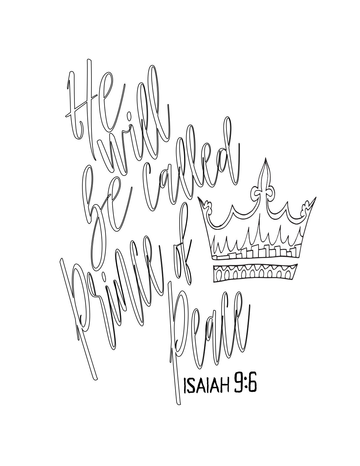 Free Advent Coloring Page - Prince of Peace - Isaiah 9:6 - Simple Christmas Coloring PrintableCLICK HERE TO DOWNLOAD YOUR FREE PRINCE OF PEACE CHRISTMAS COLORING PAGE