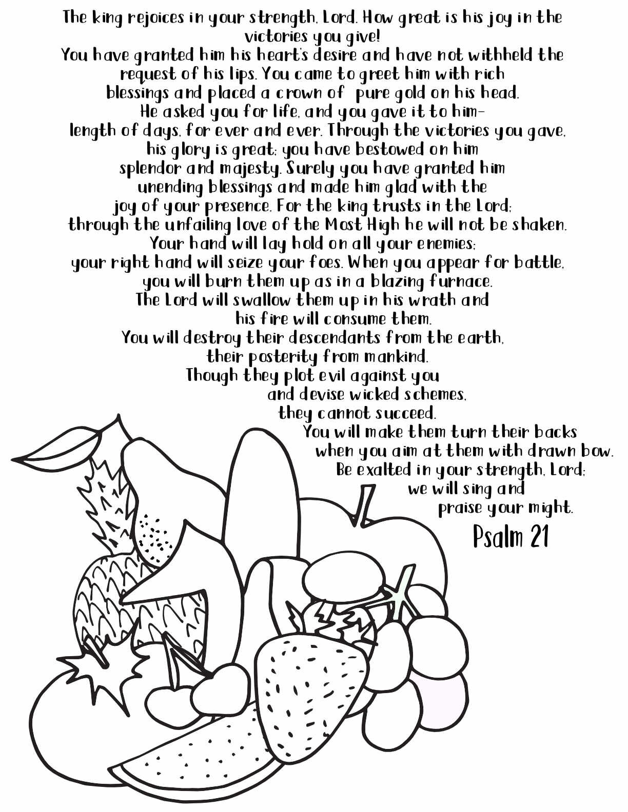 10 Free Printable Psalm Coloring Pages - Download and Color Adult Scripture - Psalm 21CLICK HERE TO DOWNLOAD THIS PAGE FREE