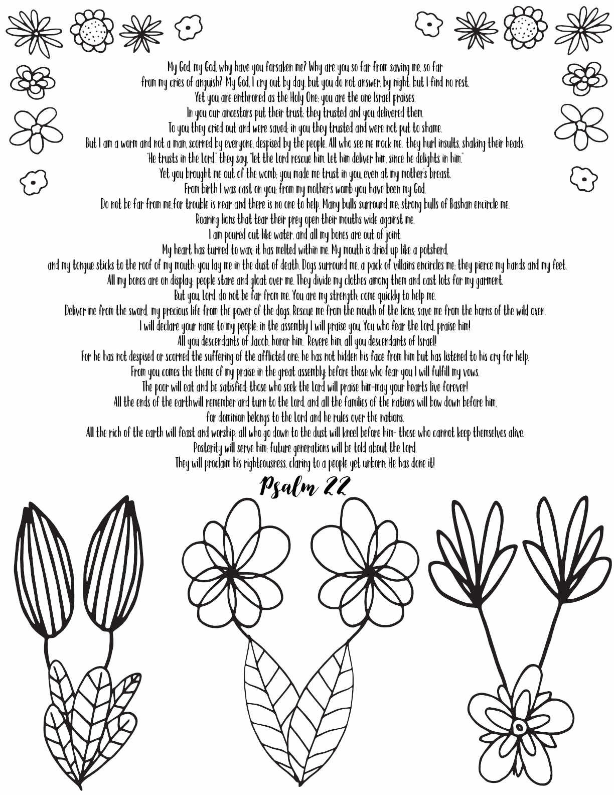 10 Free Printable Psalm Coloring Pages - Download and Color Adult Scripture - Psalm 22CLICK HERE TO DOWNLOAD THIS PAGE FREE