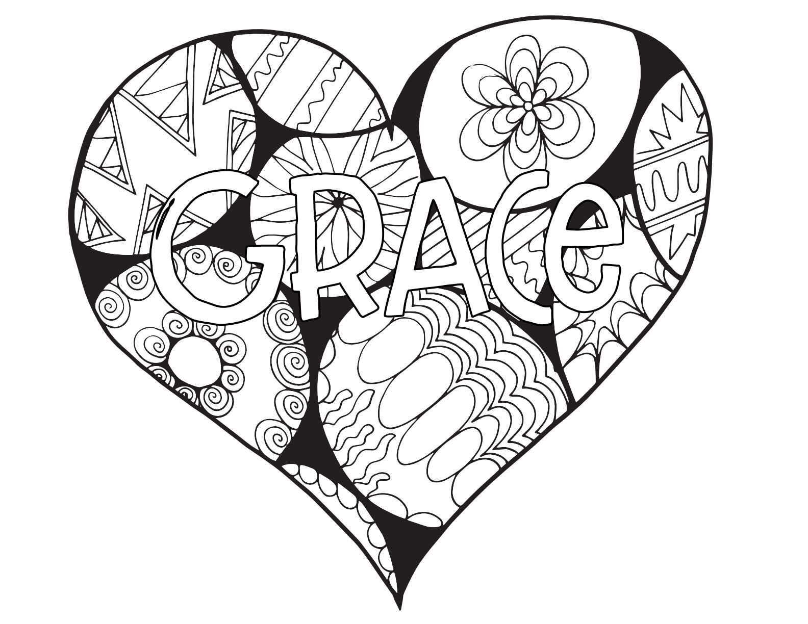 grace — Free Coloring Pages — Stevie Doodles