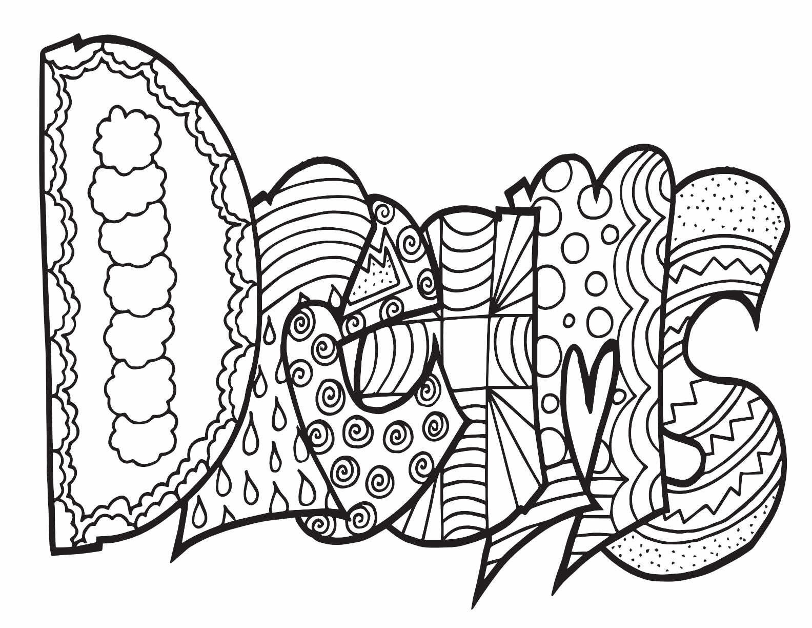 3 Free DREAMS Printable Coloring Page CLICK HERE TO DOWNLOAD THE PAGE ABOVE