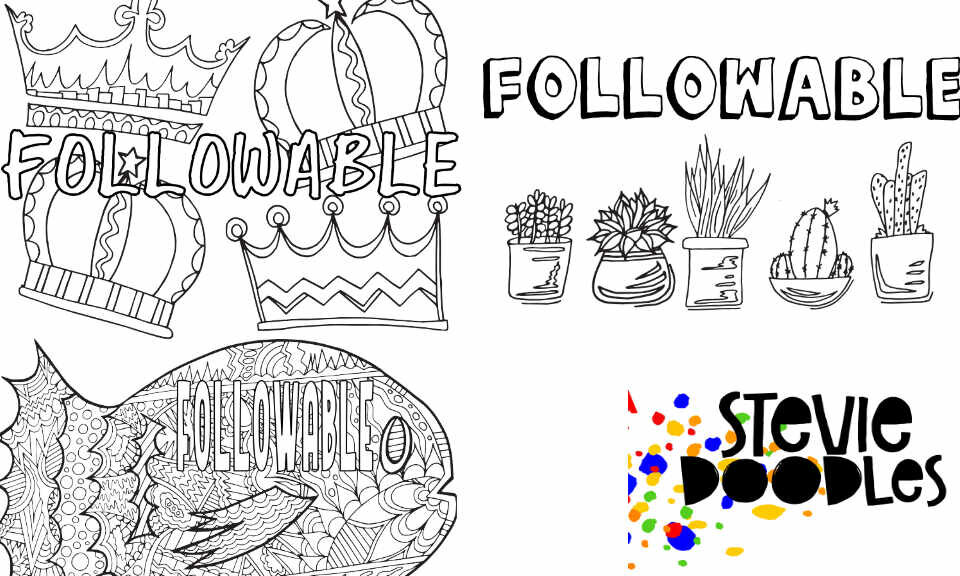 FOLLOWABLE! 3 Free Printable Coloring Pages