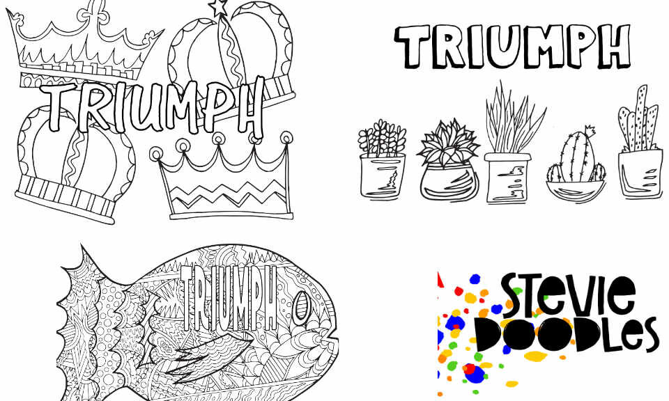 TRIUMPH! 3 Free Printable Coloring Pages