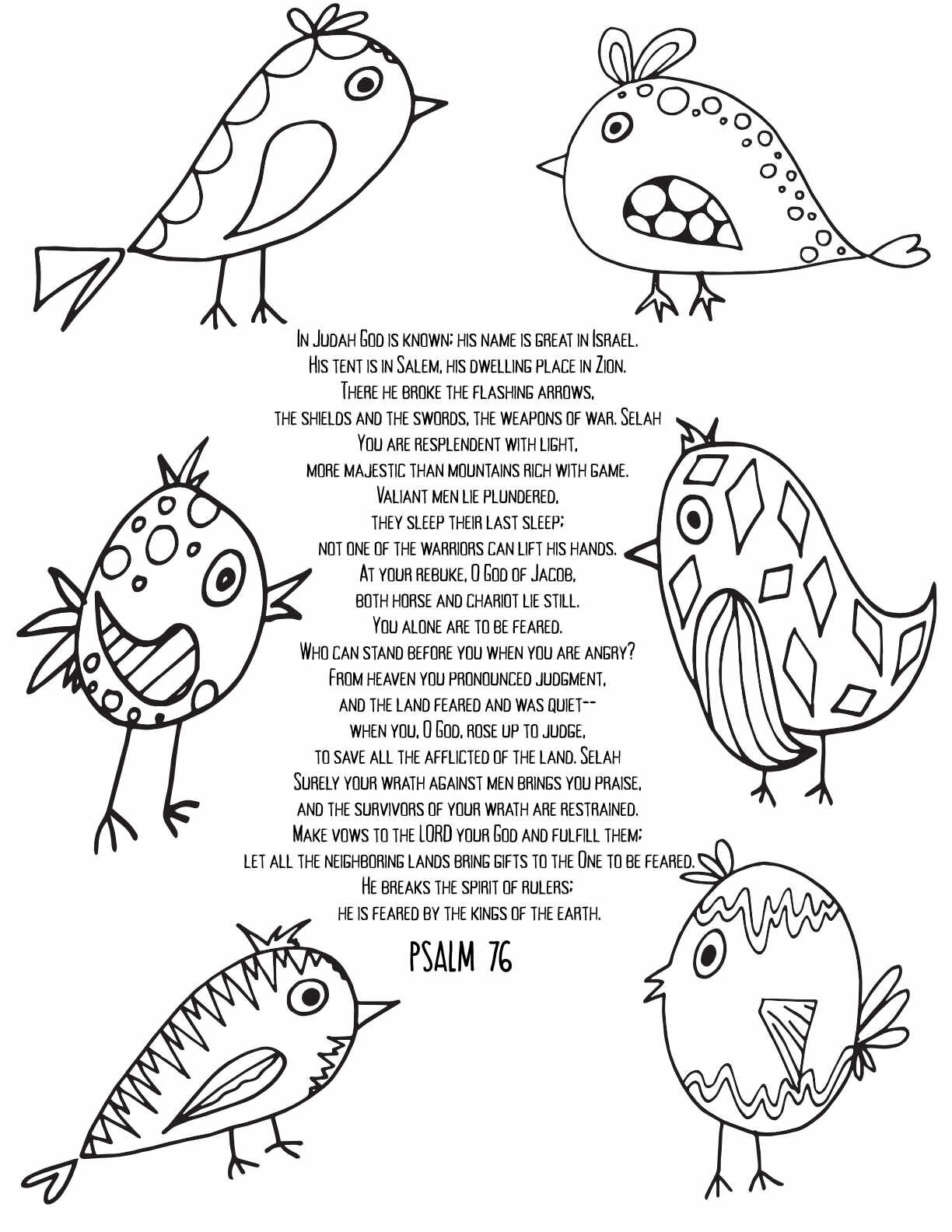 10 Free Printable Psalm Coloring Pages - Download and Color Adult Scripture - Psalm 76CLICK HERE TO DOWNLOAD THIS PAGE FREE