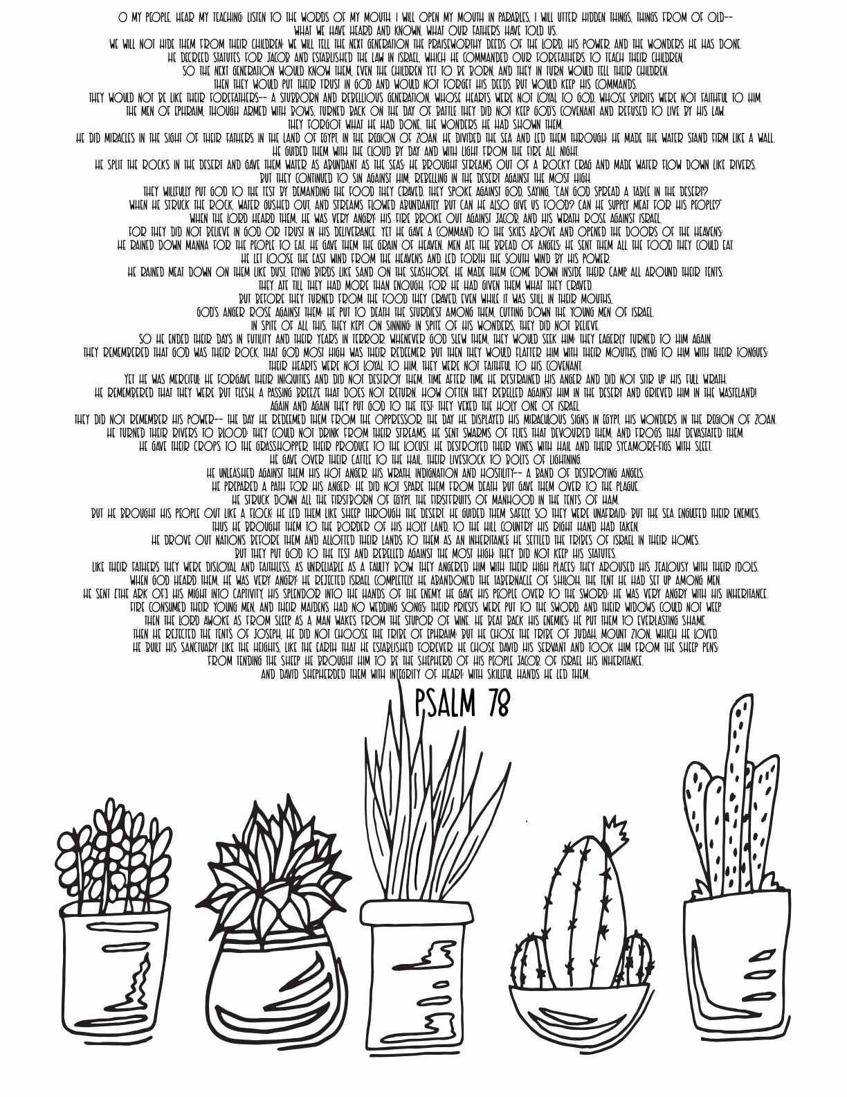 10 Free Printable Psalm Coloring Pages - Download and Color Adult Scripture - Psalm 78CLICK HERE TO DOWNLOAD THIS PAGE FREE