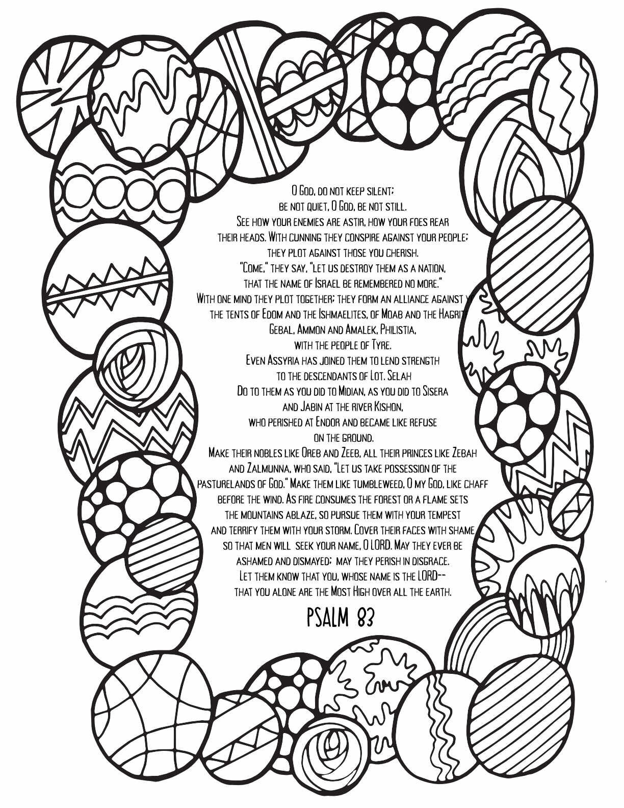 10 Free Printable Psalm Coloring Pages - Download and Color Adult Scripture - Psalm 83CLICK HERE TO DOWNLOAD THIS PAGE FREE