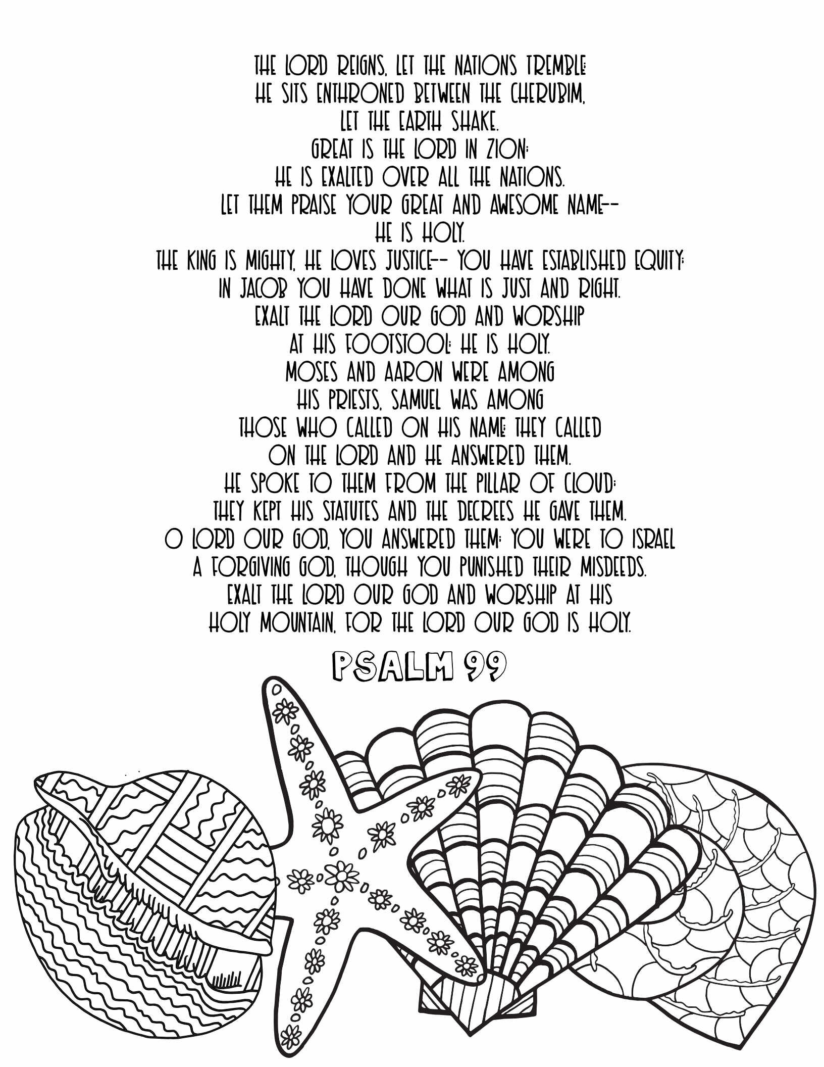 10 Free Printable Psalm Coloring Pages - Download and Color Adult Scripture - Psalm 99CLICK HERE TO DOWNLOAD THIS PAGE FREE