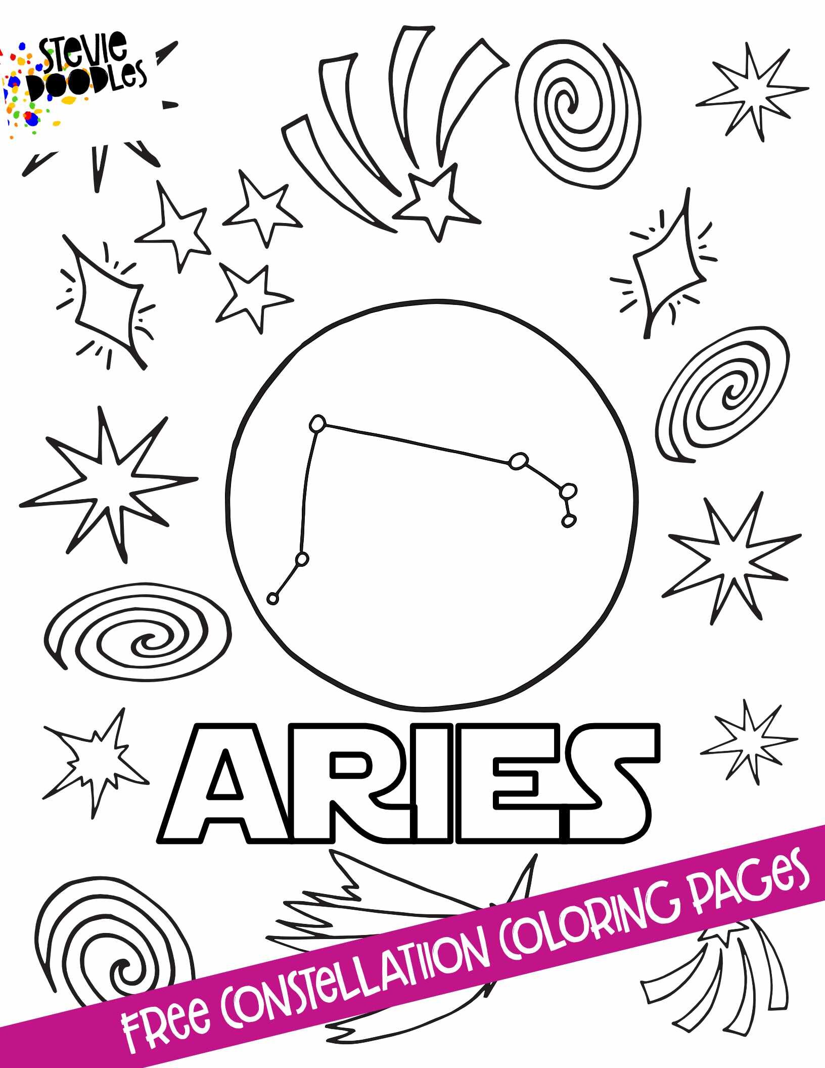 ARIES - 12 Free Constellation Coloring Pages - Over 1000 Free Coloring Pages CLICK HERE TO PRINT THE PAGE ABOVE