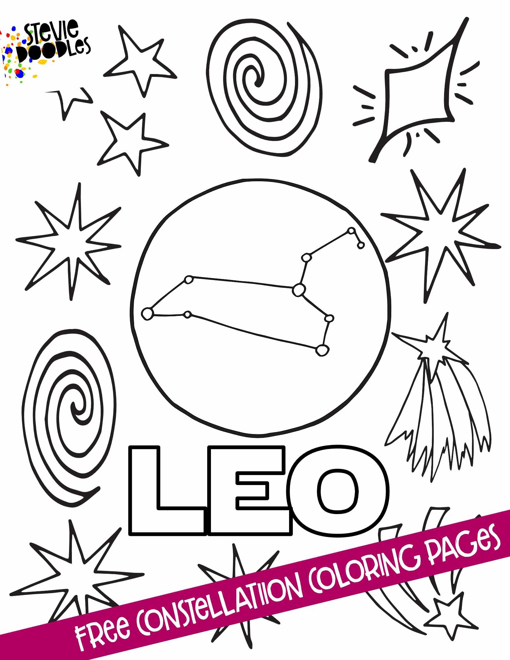 LEO - 12 Free Constellation Coloring Pages - Over 1000 Free Coloring Pages CLICK HERE TO PRINT THE PAGE ABOVE