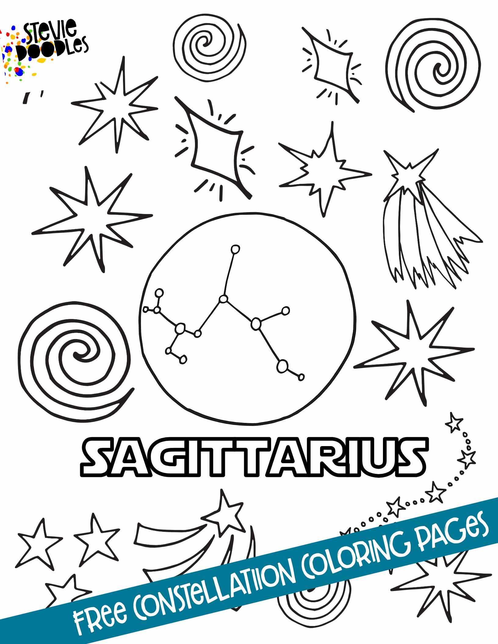 SAGITTARIUS - 12 Free Constellation Coloring Pages - Over 1000 Free Coloring Pages CLICK HERE TO PRINT THE PAGE ABOVE