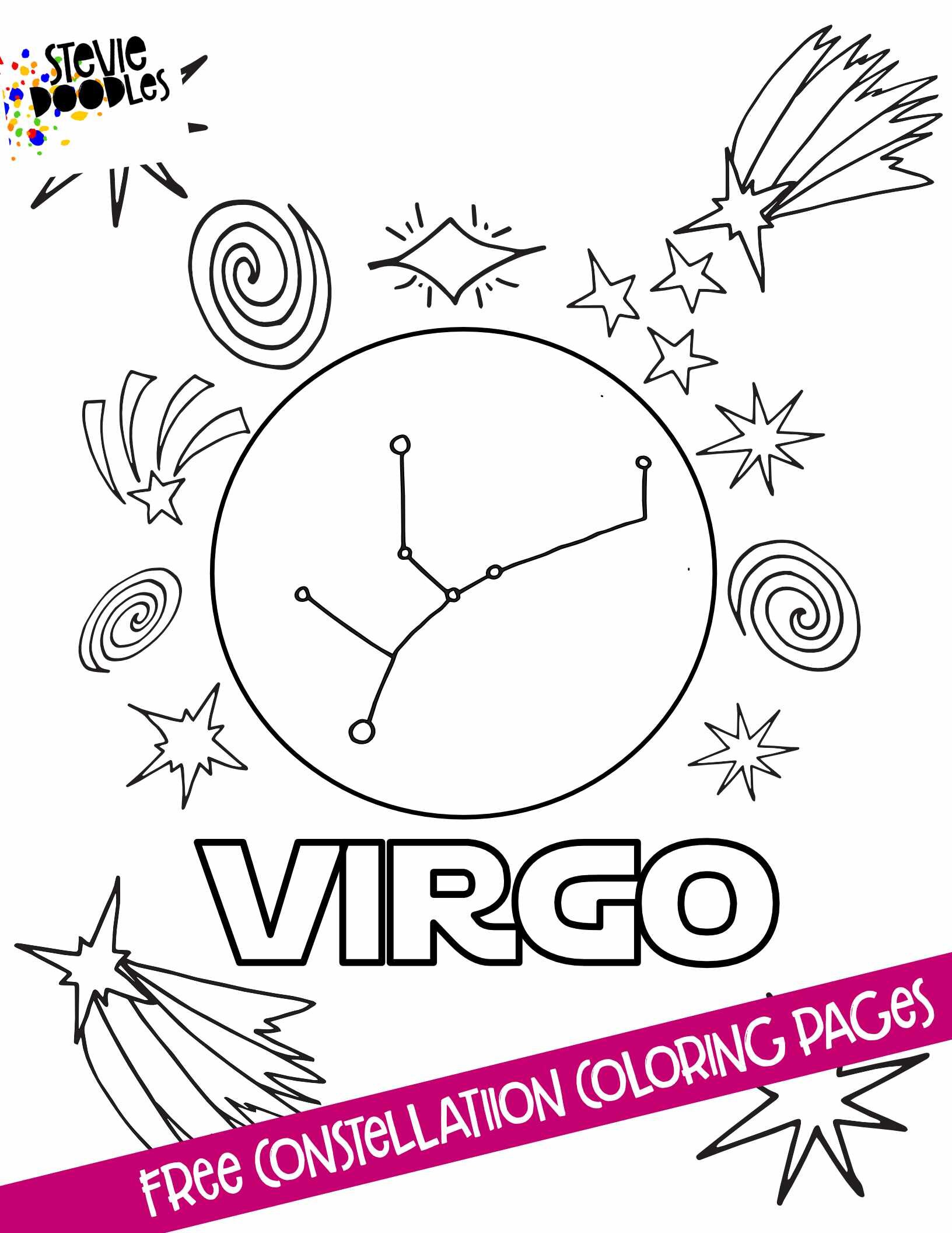 VIRGO - 12 Free Constellation Coloring Pages - Over 1000 Free Coloring Pages CLICK HERE TO PRINT THE PAGE ABOVE