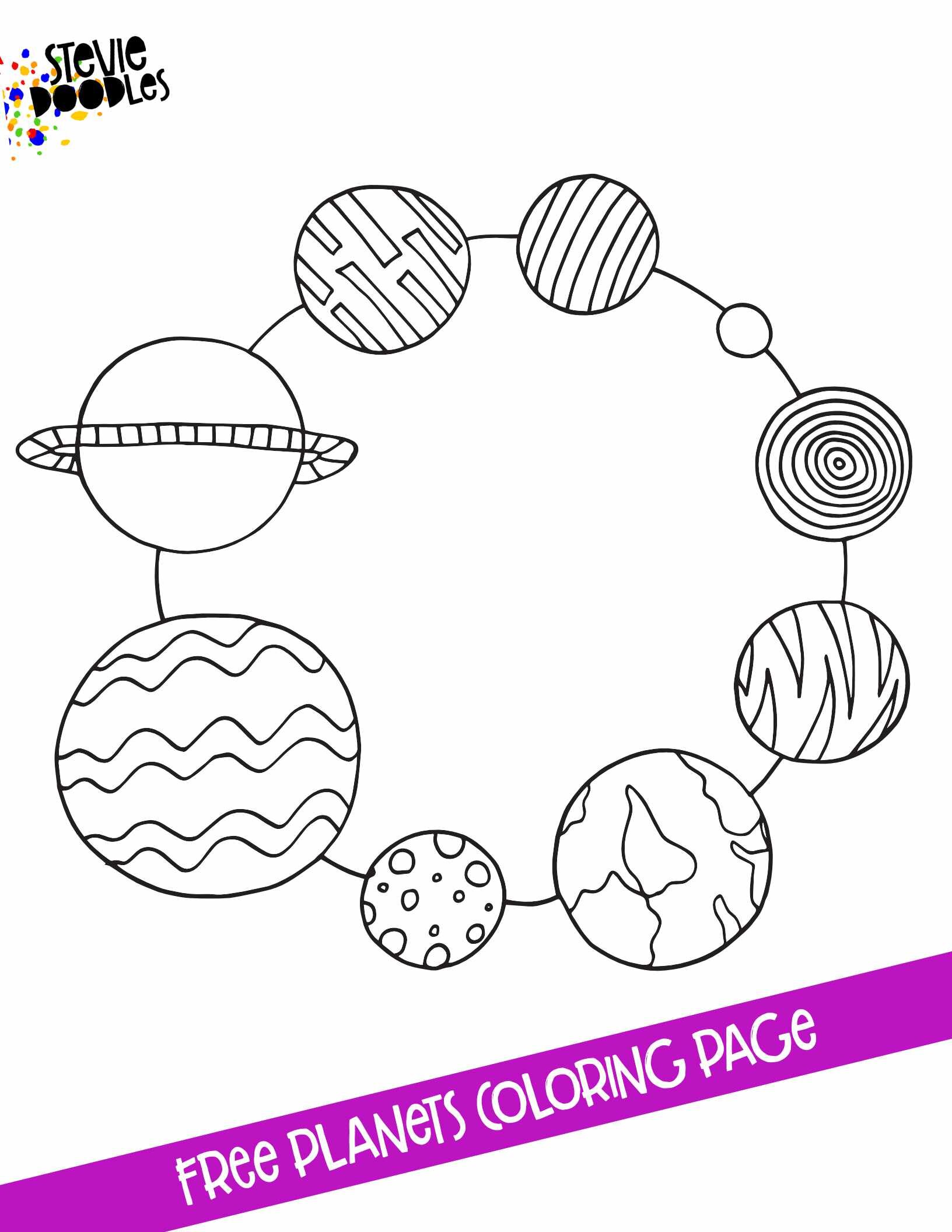 Ring Of Planets - A Free Printable Coloring Page. Over 1000 Free Coloring Pages on Stevie Doodles CLICK HERE TO DOWNLOAD THE RING OF PLANETS COLORING PAGE